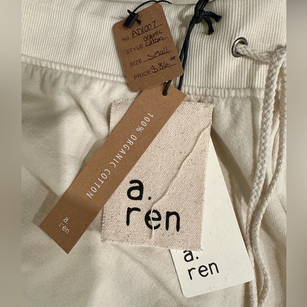 Lera Knit's Organic Cotton Jogger Pants in Cream - Picture 5 of 6